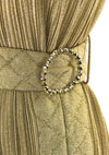 Groovy 1970s Gold Lame Party Dress & Hot Pants Ensemble- New!