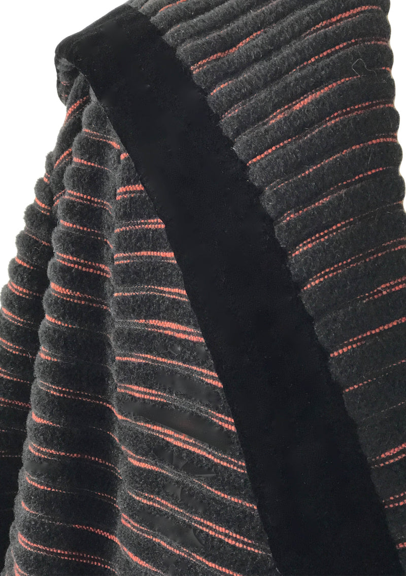 1950s Couture Lilli Ann Black and Red Wool Clutch Coat- New!