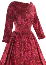 Late 1950s to Early 1960s Pink Floral Gilden Designer Dress- New!