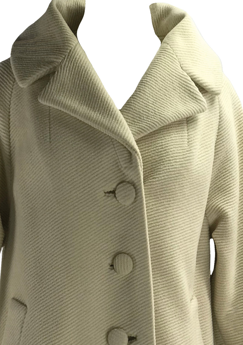 Early 1960s Lilli Ann Cream Wool Designer Coat- New!