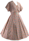 Vintage 1950s Pink Floral Cotton Dress Ensemble- New!
