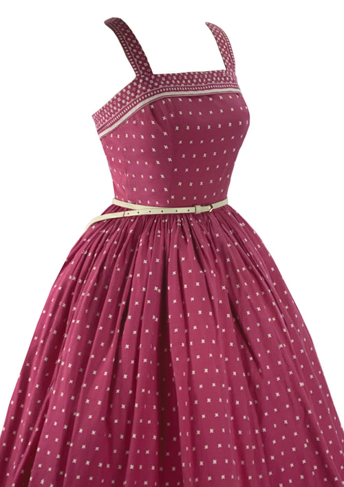 Late 1950s Early 1960s Pink and White Sundress- New!