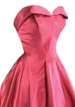 1950s Fuchsia Coloured Silk Taffeta Party Dress - New!