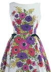 Late 1950s Anemone Border Print Pique Cotton Dress- New!