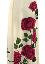 Vintage 1970s Red Roses Shaheen S4signer Maxi Skirt - New!