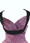 1950's Purple & Black Flocked Party Dress Ensemble - New!