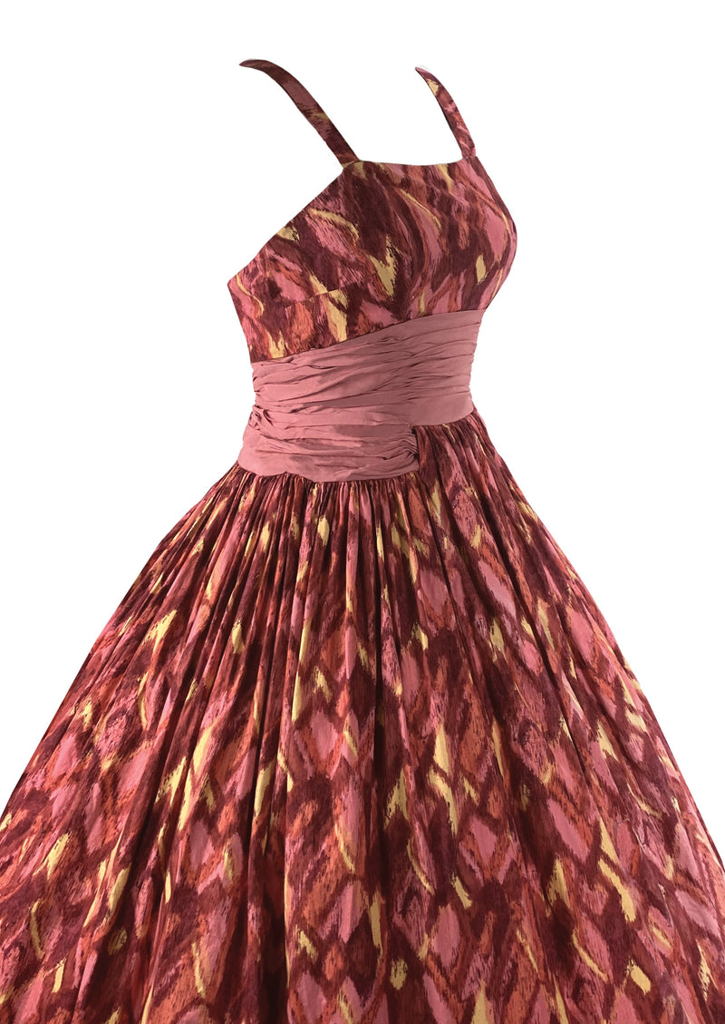 Vintage 1950s Mid Century Atomic Print Cotton Dress- New!