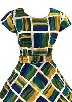 Late 1950s Early 1960s Paint Splatters Cotton Dress  - NEW!