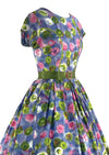 Vintage 1950s Abstract Floral Cotton Dress- New!