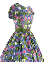 Vintage 1950s Abstract Floral Cotton Dress- New!