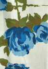 Vintage 1950's Blue Roses on White Pique Cotton Dress  - New!