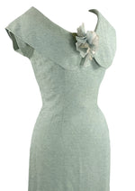 Vintage 1950s Lilli Ann Designer Duck Egg Blue Dress - New!