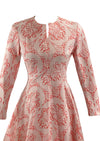 Vintage 1960s Embossed Floral Mini Dress - New!