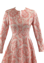 Vintage 1960s Embossed Floral Mini Dress - New!