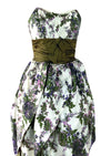 Late 1950s Dramatic Purple Floral Petal Shaped Dress - New!