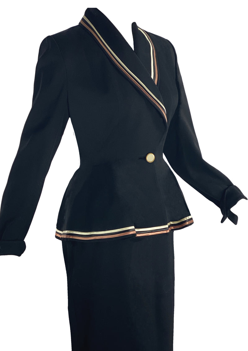 Sophisticated 1950s Designer Lilli Ann Black Suit- New!