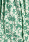 Late 1930s Early 1940s Green & White Floral Cotton Dress  - New!
