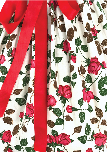1950's Magenta Briar Roses Pique Cotton Dress - New! (ON HOLD)