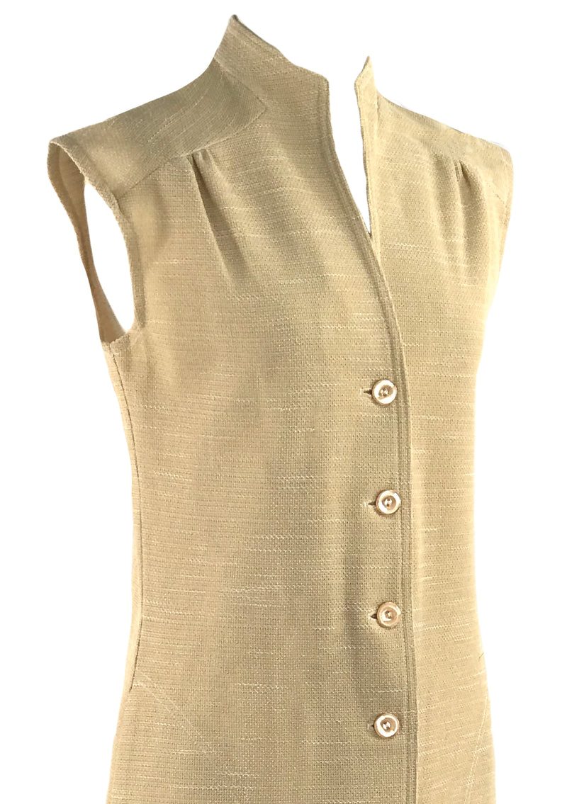 Vintage 1960s Oatmeal Knit Sheath Dress- New!