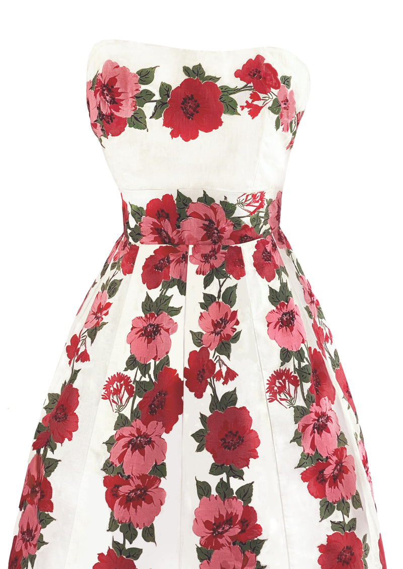 Vintage 1950s Pink Trailing Flowers Dress- NEW!