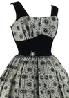 Vintage 1950s B&W Glitter Flocked Cocktail Dress- New!