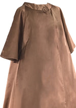 Late 1950s Designer Copper Satin Evening Coat- New!