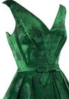 Gorgeous Late 1950s Early 1960s Green Brocade Cocktail Dress- New!
