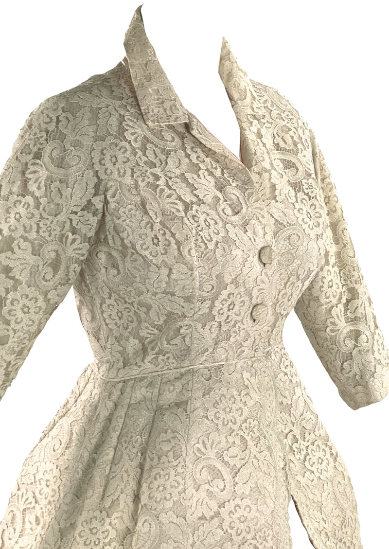 Stunning Vintage 1950s Cream Lace Peplum Jacket - NEW!