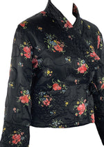 Stunning Early 1930s Black Floral Quilted Jacket  - NEW!