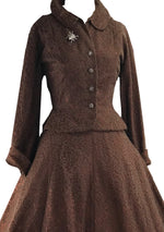 1950s Designer Bronze Lace Dress Suit- New! (ON HOLD)