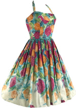 Late 1950s Floral Print Cotton Dress & Stole Ensemble - New!