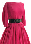 Vintage Early 1960s Cerise Velvet Dress- New!