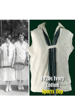 Rare 1920s Ivory Cotton Sports Blouse - New!