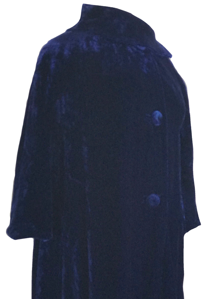 Vintage 1950s Blue Velvet Evening Coat- New!