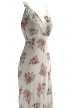Stunning 1930s Floral Bias Cut Nightgown  New!