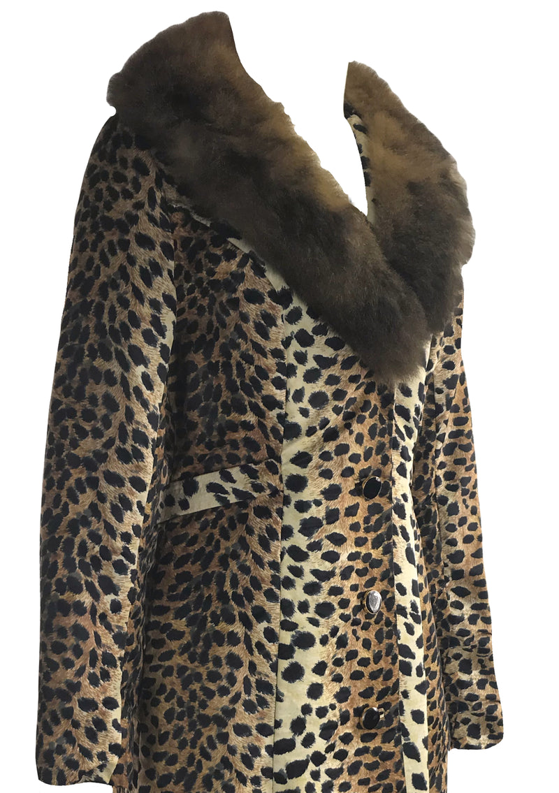 Vintage 1960s Faux Leopard Lilli Ann Designer Coat - New!