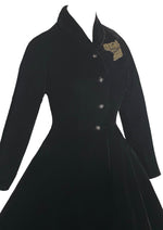 Gorgeous 1950s Black Velvet Princess Coat- New! (ON HOLD)