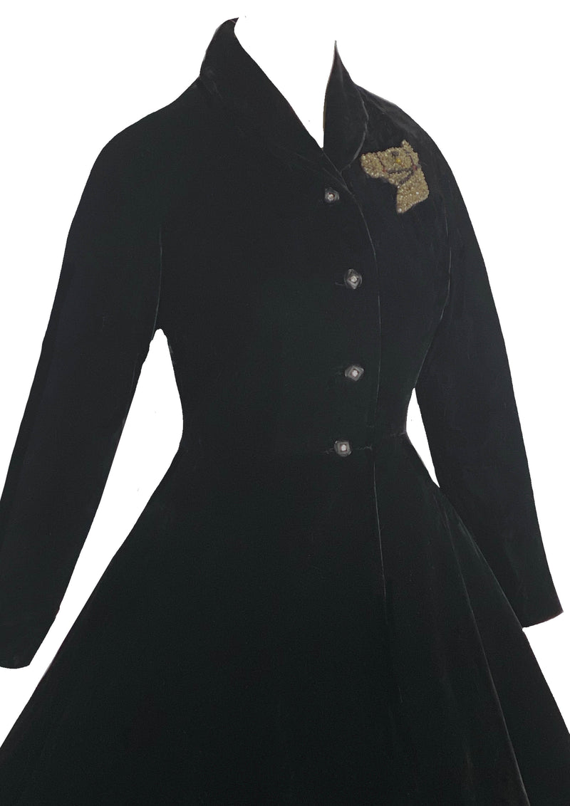 1950s black velvet best sale coat