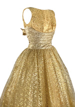 Vintage 1950s Gold Lace Dress with Lamé - New! (SOLD)