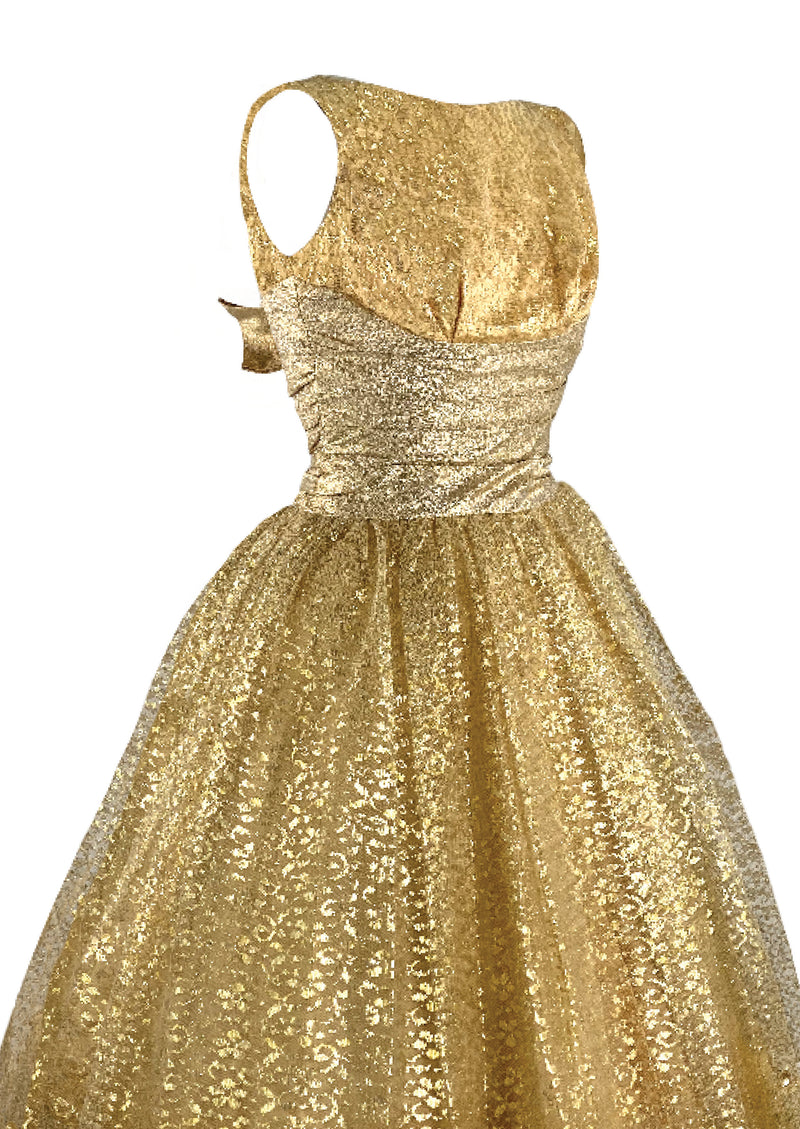 Vintage 1950s Gold Lace Dress with Lamé - New! (SOLD)