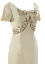 Vintage 1960s Raoul Couture Cream Wiggle Dress- NEW!