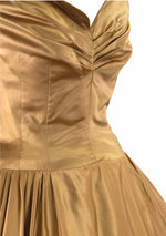 Vintage 1950s Liquid Rose Gold Silk Satin Party Dress - New!
