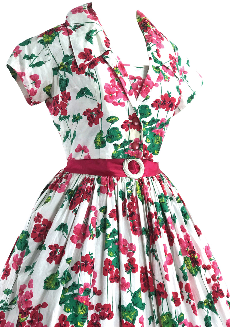 1950s Cherry Blossom Floral Dress and Bolero Ensemble- New! (ON HOLD)
