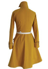 Vintage 1960s Yellow Wool Couture Space Age Dress  - New!