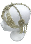 Rare 1920s Ivory Faux Pearl Beaded Headpiece- New!