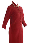 Vintage 1940s Cherry Red Knit Suit- New!