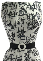Lovely Early 1960s Asian Novelty Print Silk Dress- New!