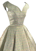1950s Designer Golden Brocade Wedding Party Dress - New! (Layaway)