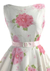 1950s Pink Hydrangeas Jerry Gilden Designer Dress - New!