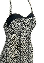 Deadstock 1950s Leopard Print Cotton Swimsuit- New!